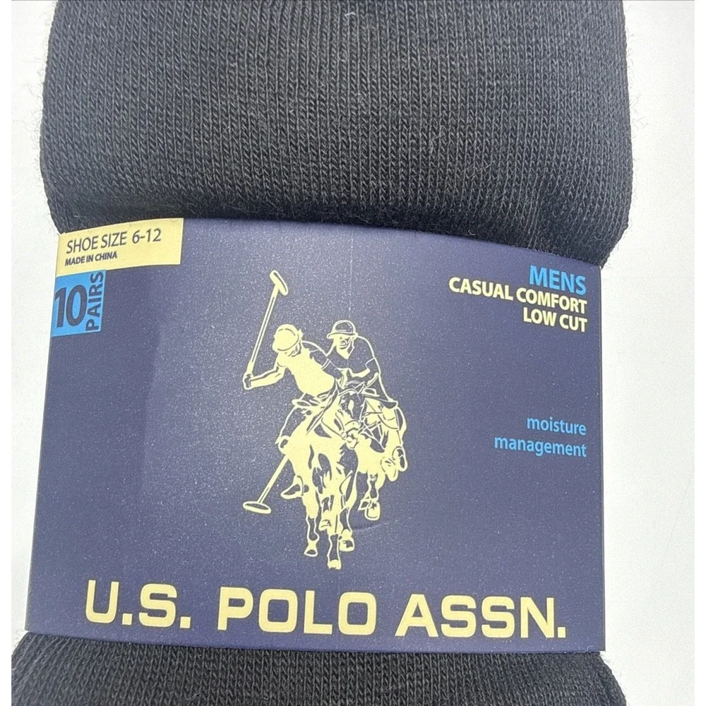 U.S. Polo Assn. Men's 10-Pairs Size 6-12 Low Cut Casual Comfort Socks